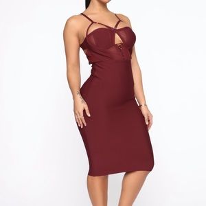 Burgundy bodycon dress